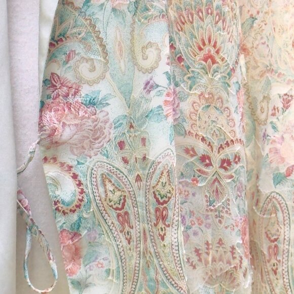 Vintage Victoria's Secret Satin Sheer Robe With Paisley Design Multicolor Size M - Picture 6 of 8